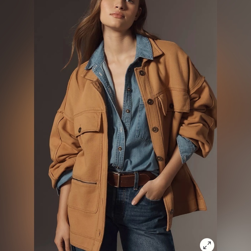 Anthropologie Pilcro Honey Micro Fleece Button Front Jacket - Picture 4 of 5